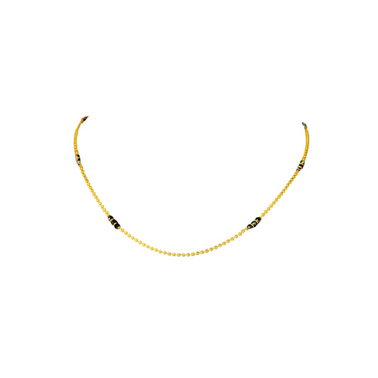 22K Rajkot Gold Beaded Necklace by Manuvel Malabar Jewellers, detail view 2