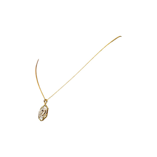 14K Diamond Pendant with Chain by Manuvel Malabar Jewellers, detail view 2