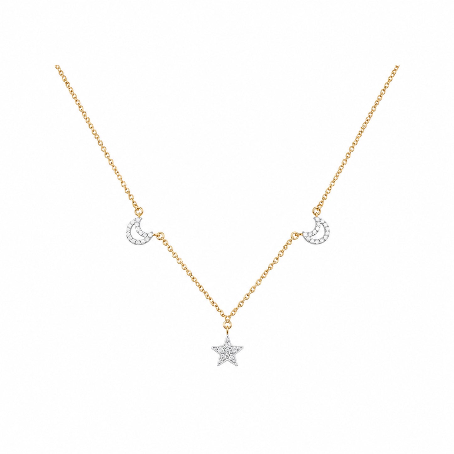 18K Celestial Diamond Necklace by Manuvel Malabar Jewellers, detail view 2