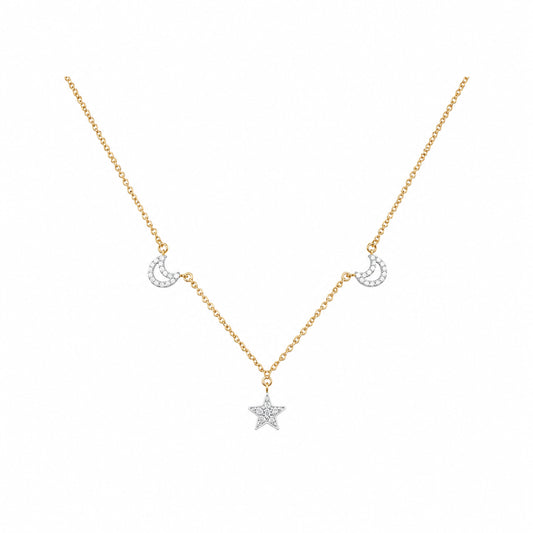 18K Celestial Diamond Necklace by Manuvel Malabar Jewellers, detail view 2