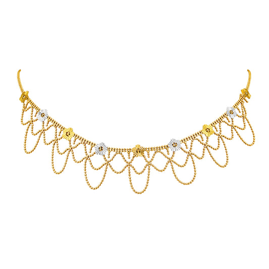 18K Fancy Lattice Gold Necklace by Manuvel Malabar Jewellers, detail view 2