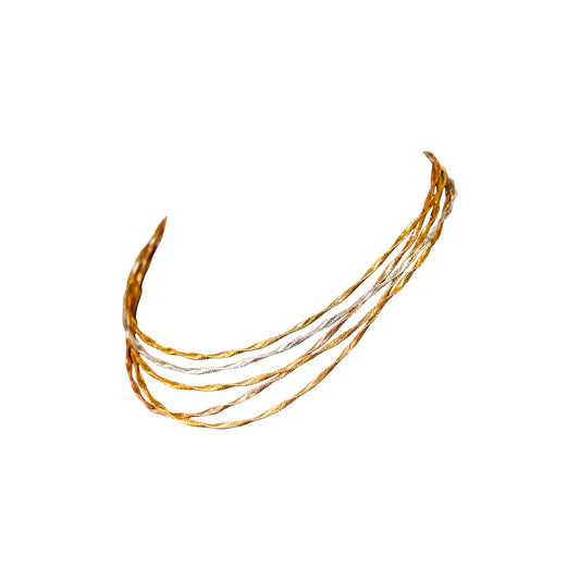 18K Multi-Strand Fancy Gold Necklace by Manuvel Malabar Jewellers, detail view 2