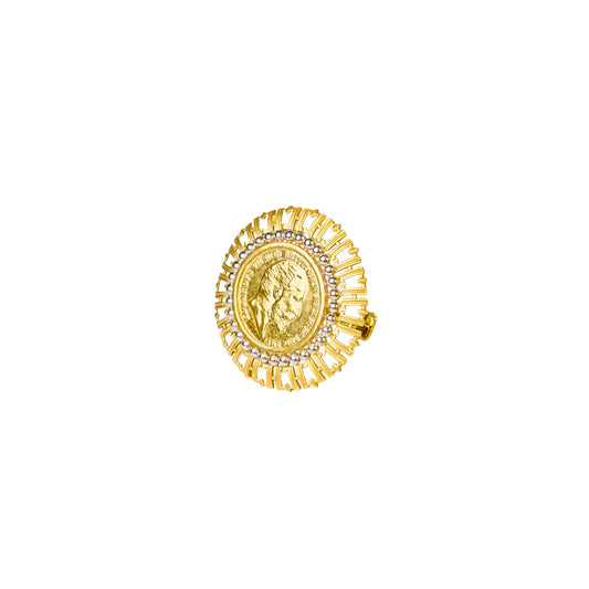 22K Fancy Cocktail Gold Ring by Manuvel Malabar Jewellers, detail view 2