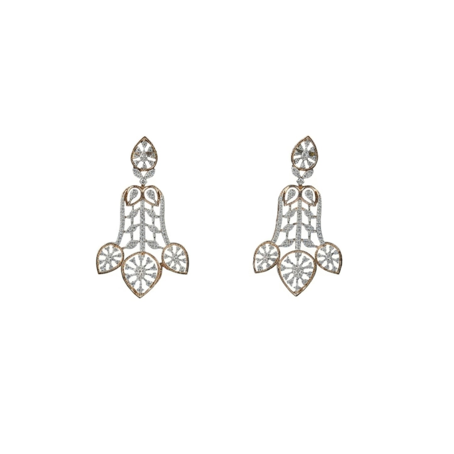 14K Diamond Drop Earrings by Manuvel Malabar Jewellers, detail view 2