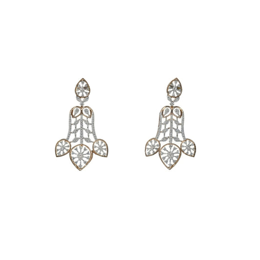 14K Diamond Drop Earrings by Manuvel Malabar Jewellers, detail view 2