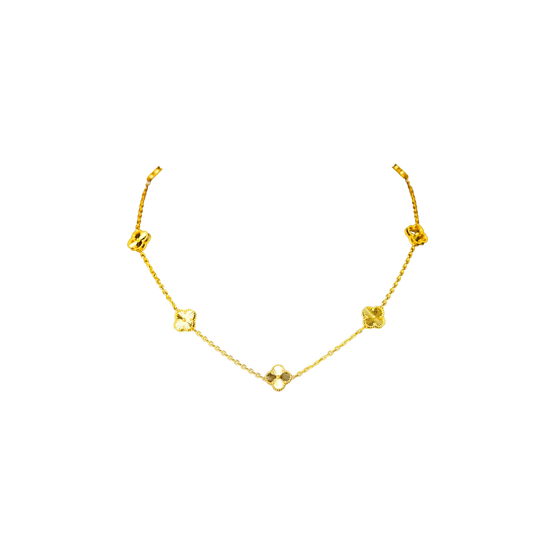 22K Fancy Gold Station Necklace by Manuvel Malabar Jewellers