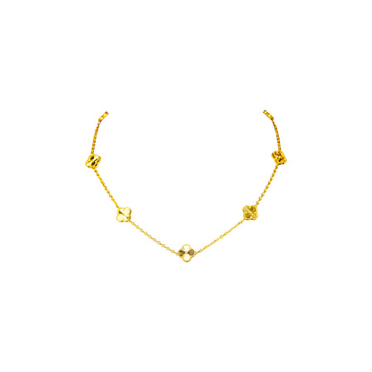 22K Fancy Gold Station Necklace by Manuvel Malabar Jewellers