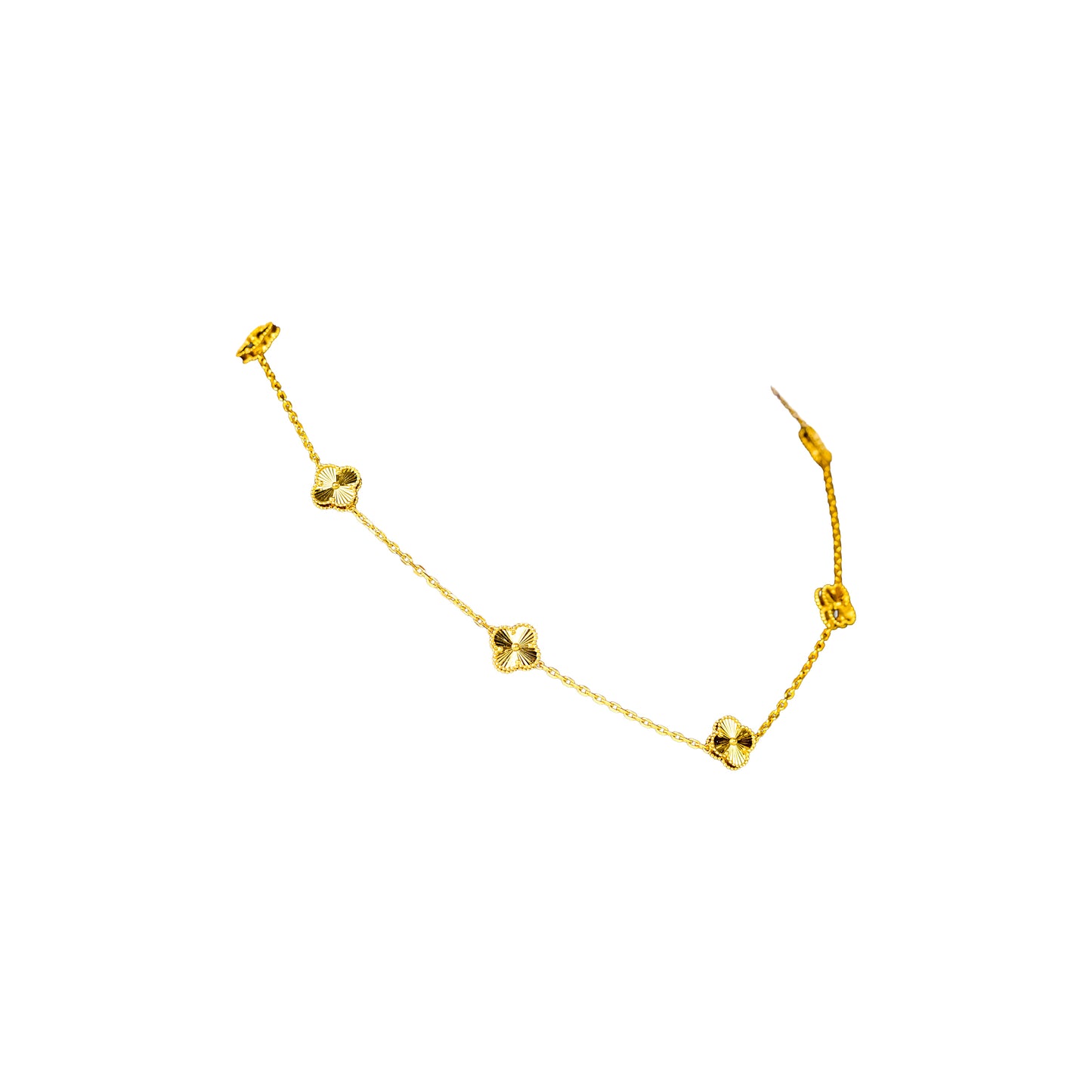 22K Fancy Gold Station Necklace by Manuvel Malabar Jewellers, detail view 2