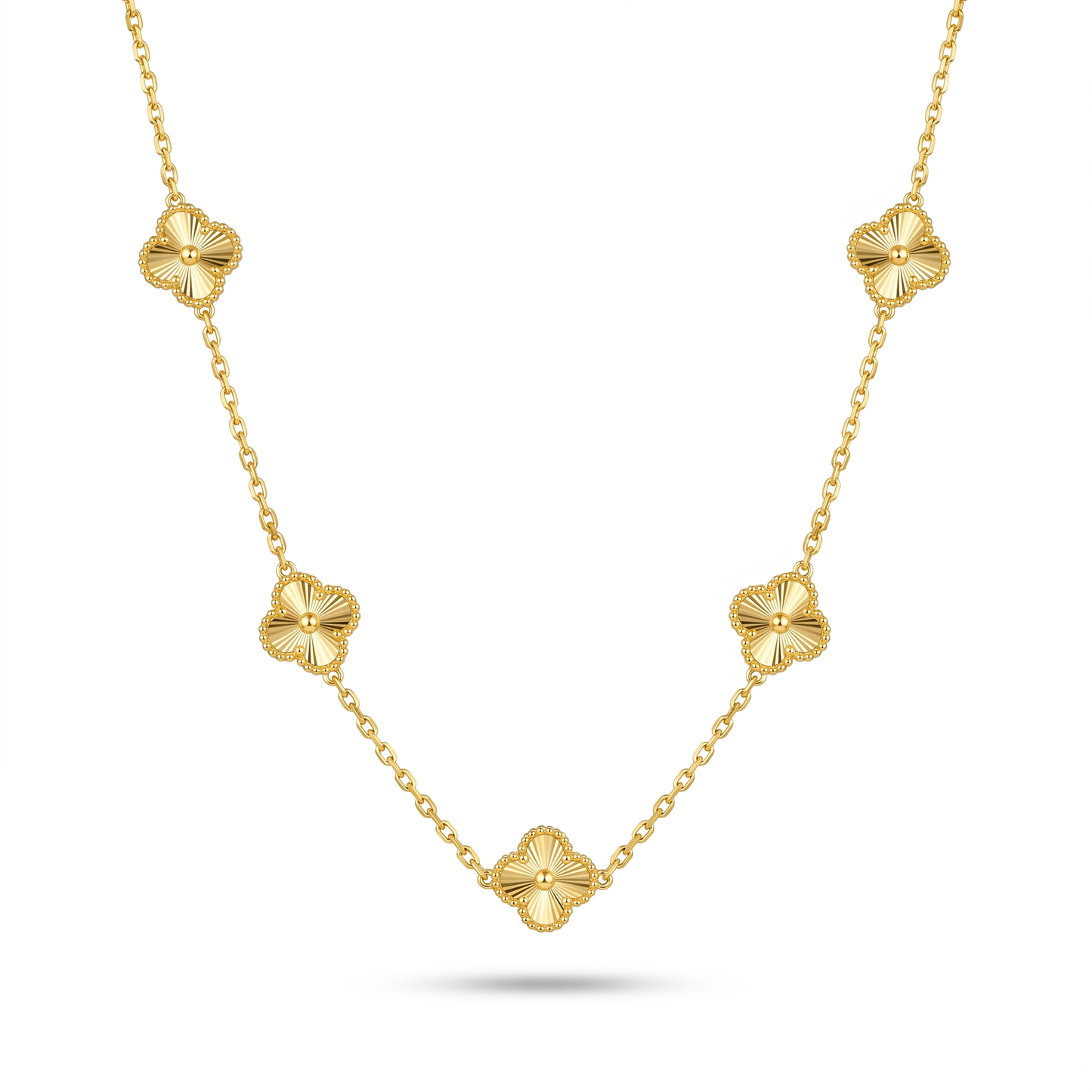 22K Fancy Gold Station Necklace by Manuvel Malabar Jewellers, detail view 3