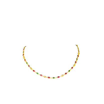22K Fancy Gold Beaded Necklace by Manuvel Malabar Jewellers
