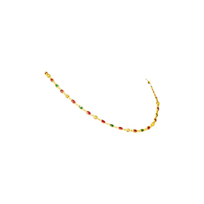 22K Fancy Gold Beaded Necklace by Manuvel Malabar Jewellers, detail view 2