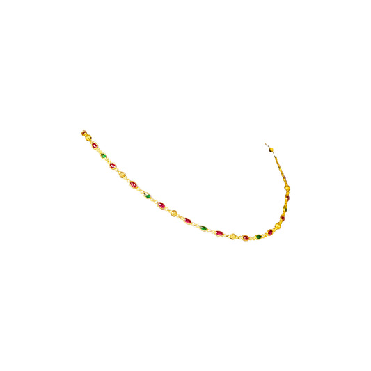 22K Fancy Gold Beaded Necklace by Manuvel Malabar Jewellers, detail view 2