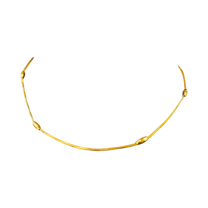 22K Minimal Rajkot Gold Necklace by Manuvel Malabar Jewellers