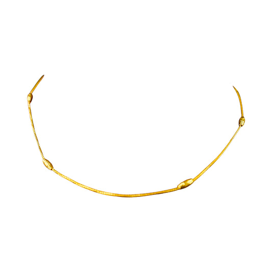 22K Minimal Rajkot Gold Necklace by Manuvel Malabar Jewellers