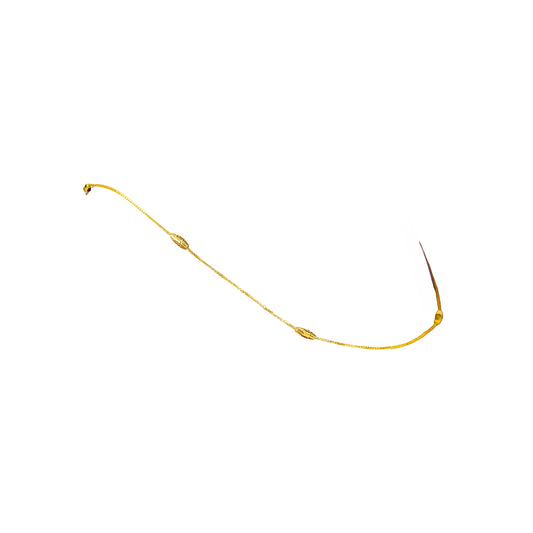 22K Minimal Rajkot Gold Necklace by Manuvel Malabar Jewellers, detail view 2