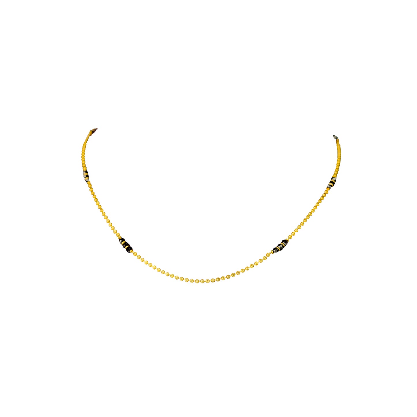 22K Rajkot Gold Beaded Necklace by Manuvel Malabar Jewellers