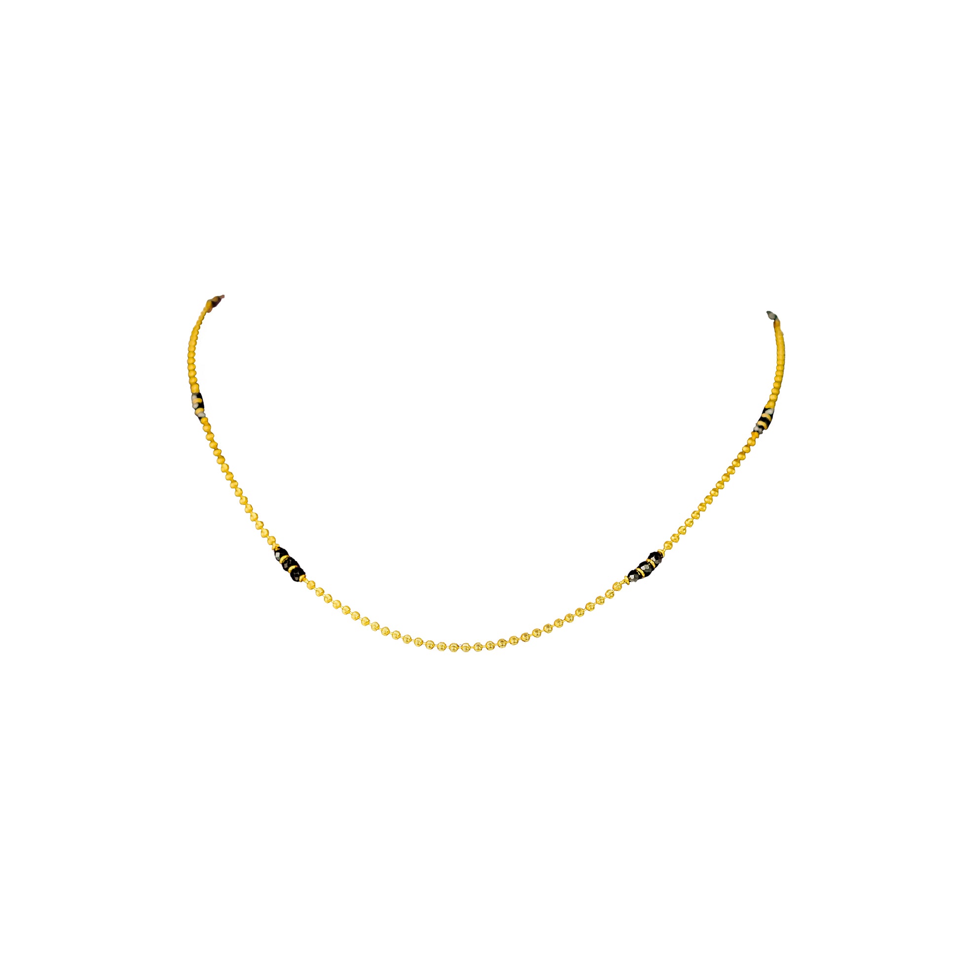22K Rajkot Gold Beaded Necklace by Manuvel Malabar Jewellers, detail view 2