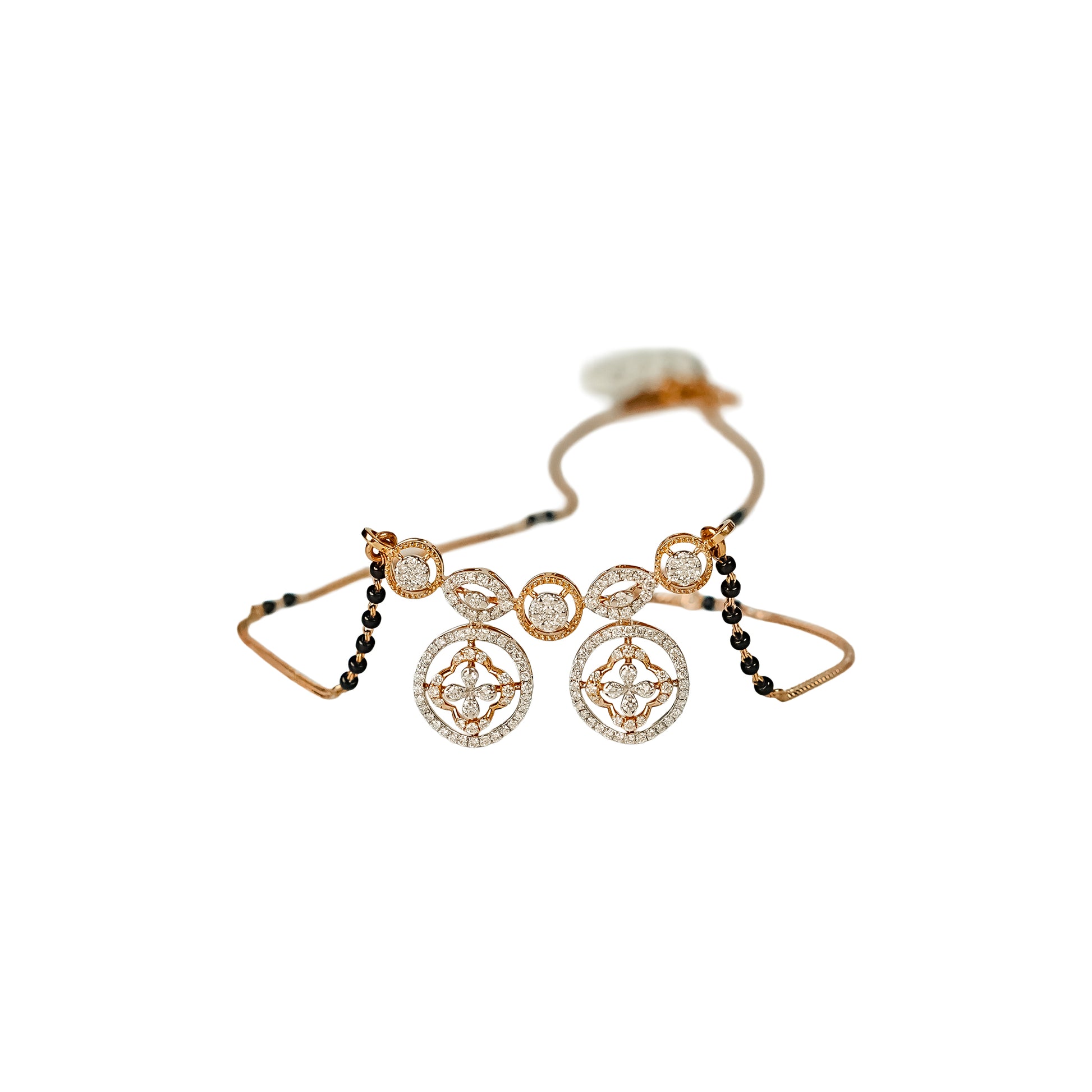 18K Diamond Tanmaniya Necklace by Manuvel Malabar Jewellers, detail view 3