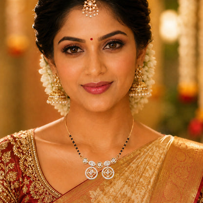 18K Diamond Tanmaniya Necklace by Manuvel Malabar Jewellers, detail view 4