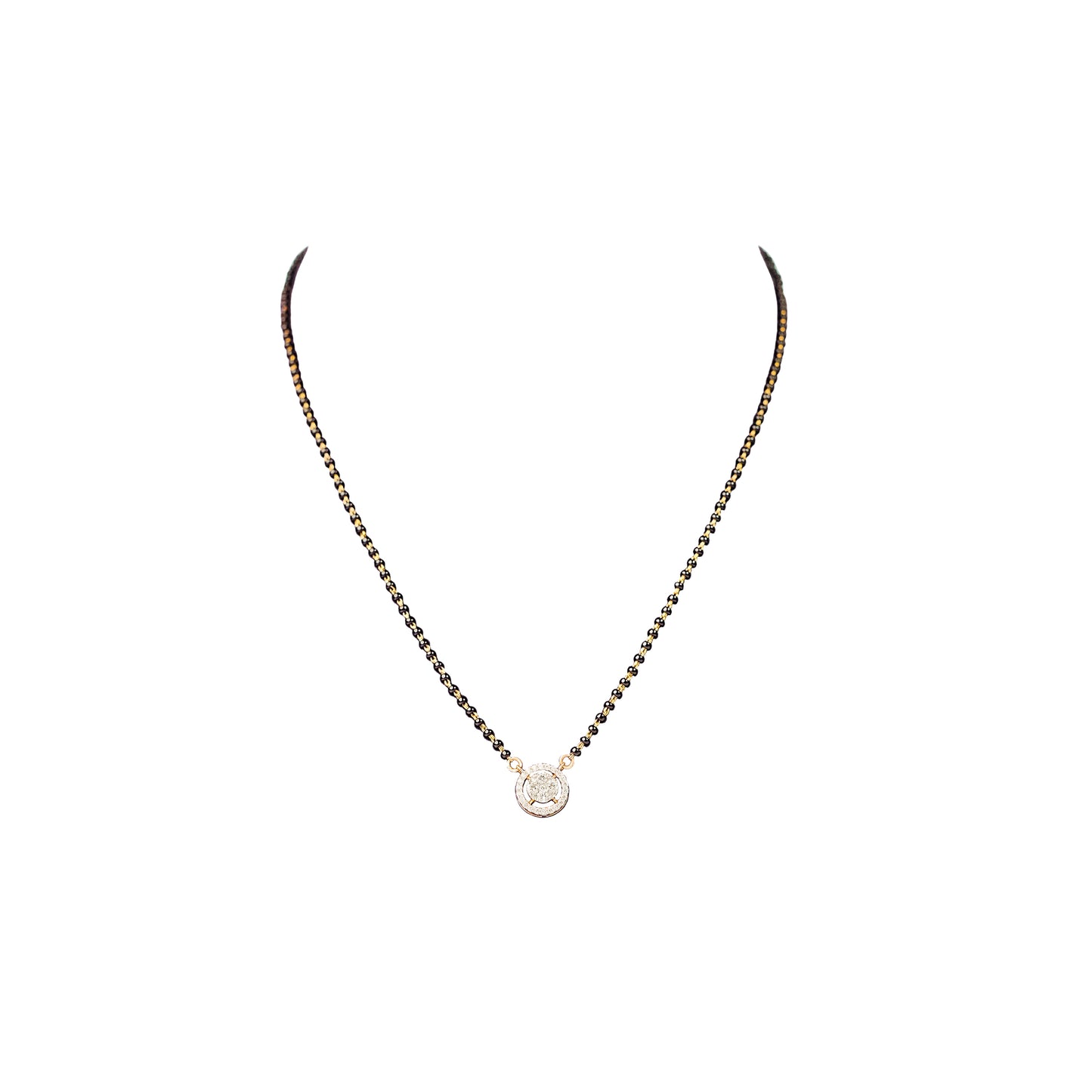 18K Diamond Pendant Tanmaniya Necklace by Manuvel Malabar Jewellers