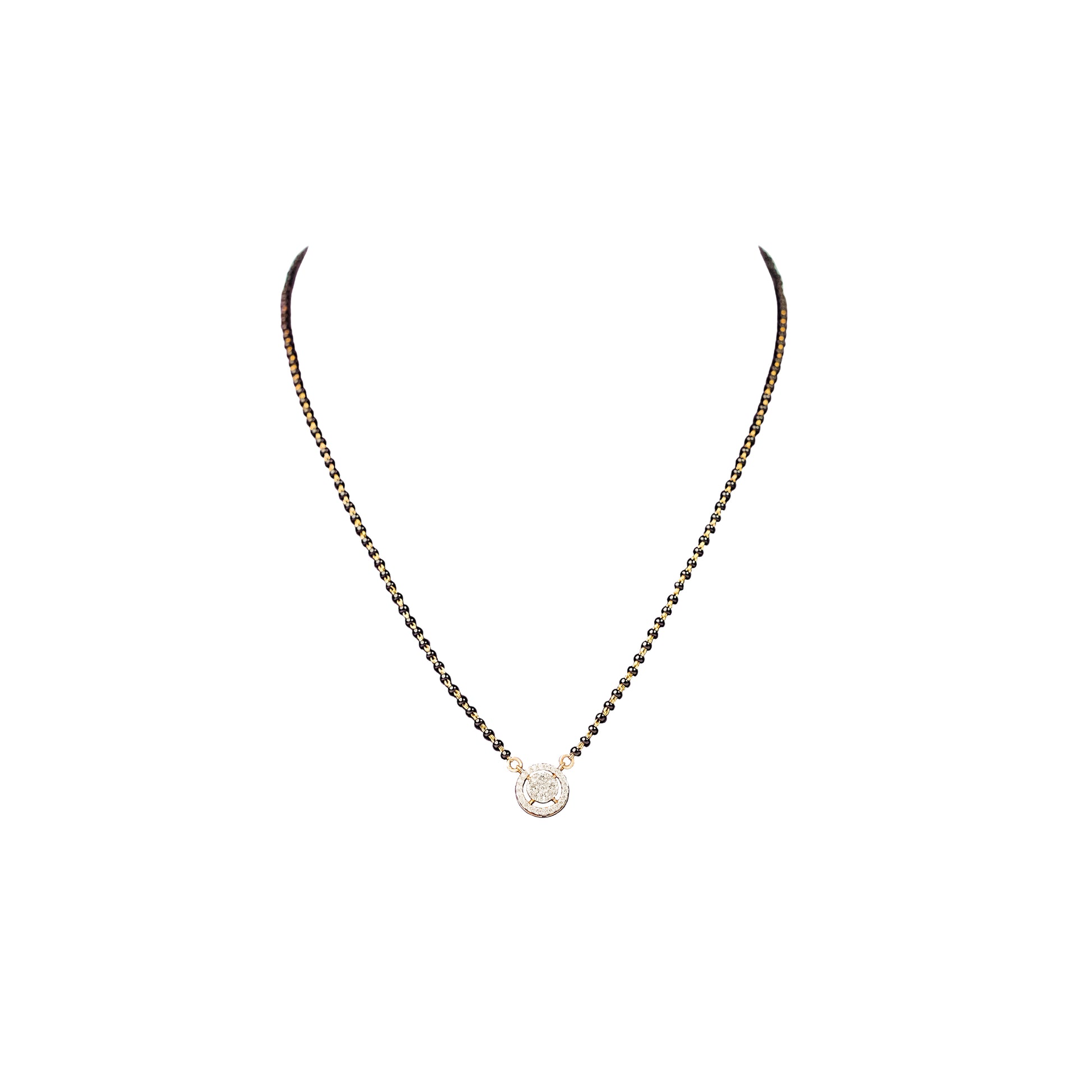 18K Diamond Pendant Tanmaniya Necklace by Manuvel Malabar Jewellers