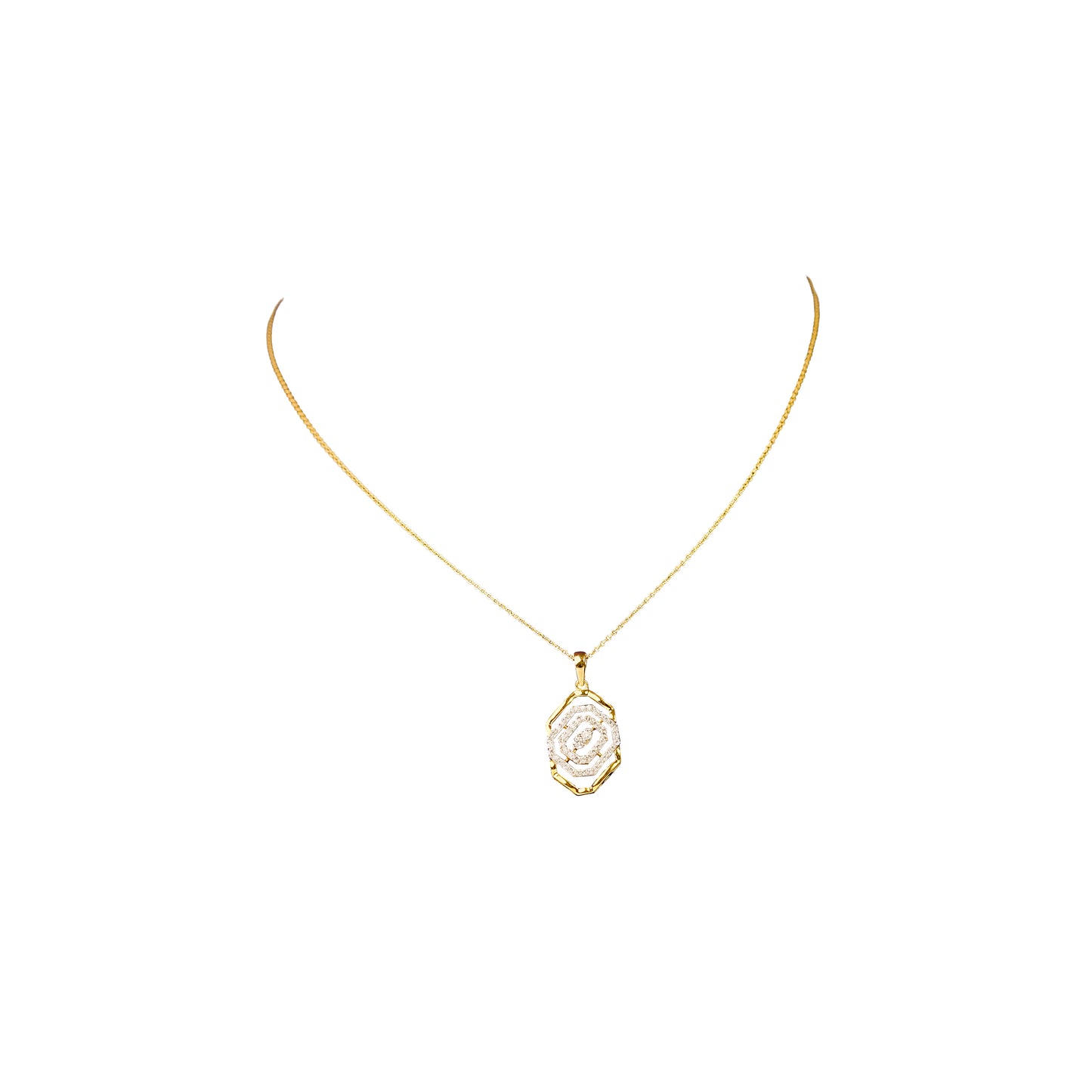 14K Diamond Pendant with Chain by Manuvel Malabar Jewellers