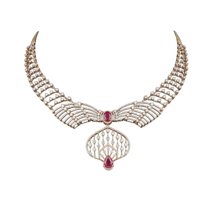 18K Diamond Collar Necklace by Manuvel Malabar Jewellers, detail view 3