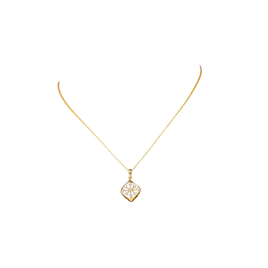 18K Diamond Solitaire Pendant with Chain by Manuvel Malabar Jewellers