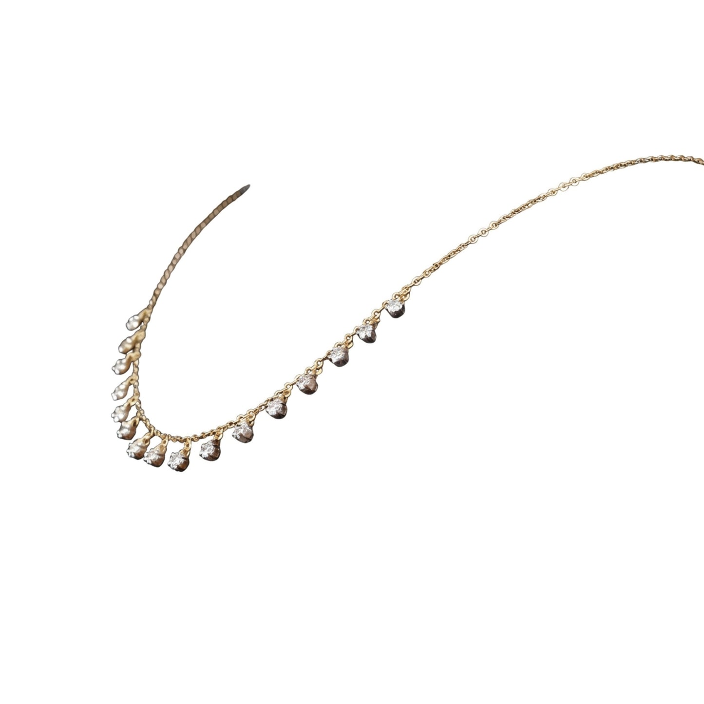 18K Diamond Drop Necklace by Manuvel Malabar Jewellers, detail view 2