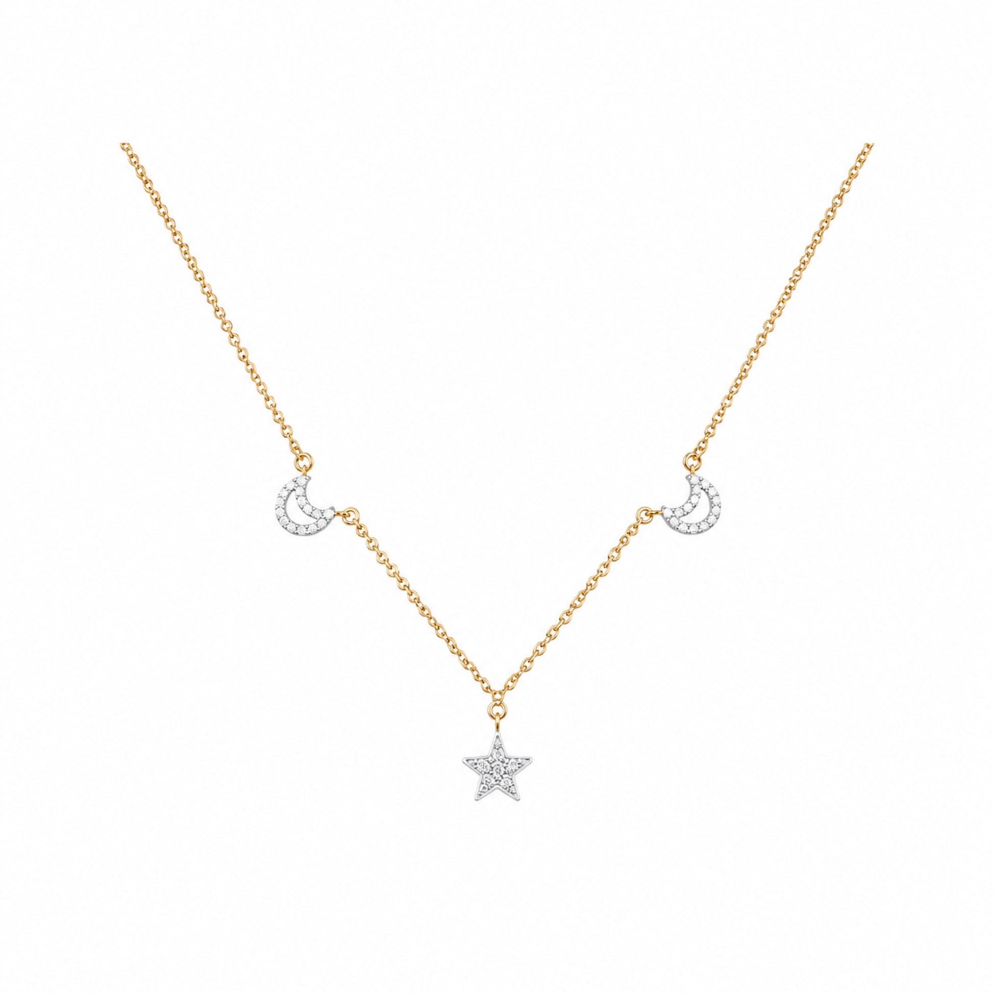 18K Celestial Diamond Necklace by Manuvel Malabar Jewellers, detail view 2