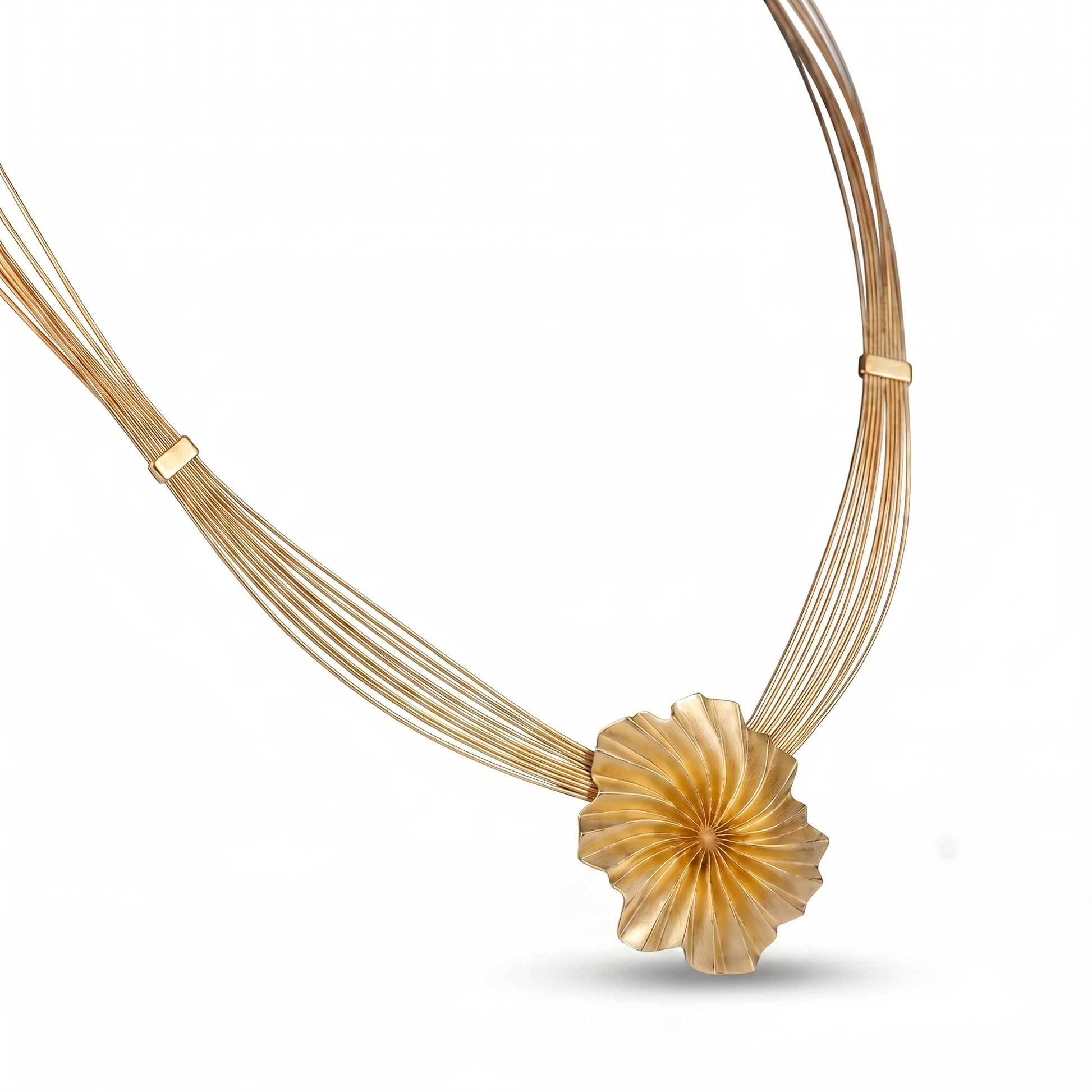 18K Fancy Floral Gold Necklace by Manuvel Malabar Jewellers
