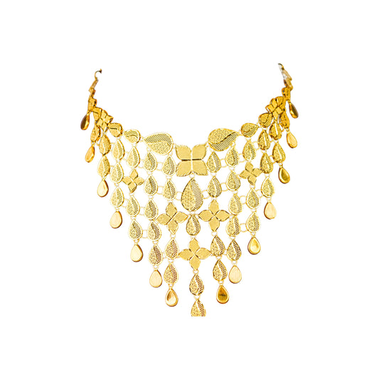 22K Turkish Leaf Gold Necklace by Manuvel Malabar Jewellers