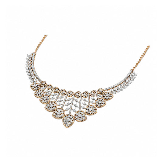 14K Diamond Bib Necklace by Manuvel Malabar Jewellers