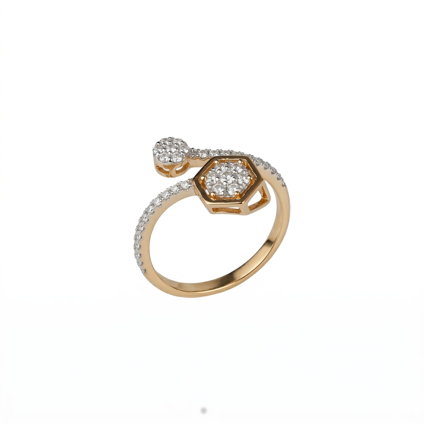 18K Hexagon Diamond Ring by Manuvel Malabar Jewellers