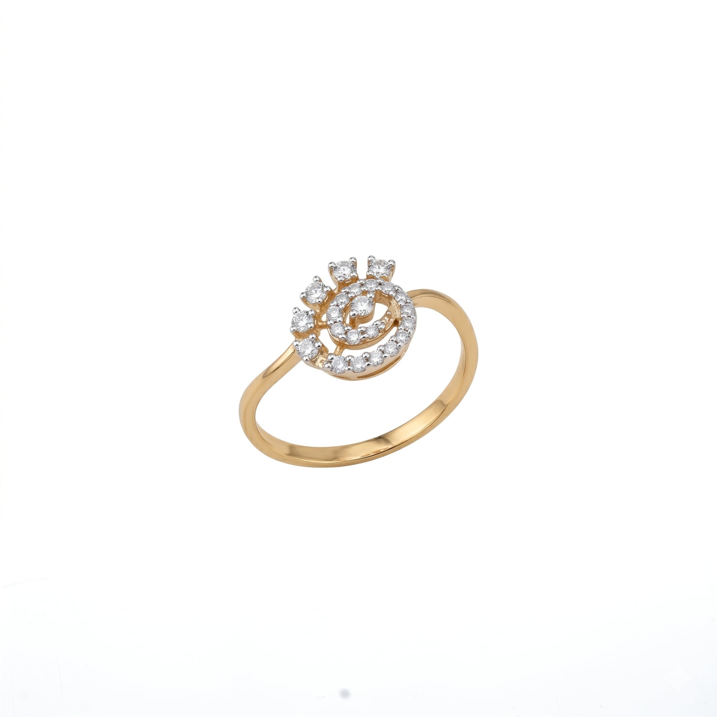 18K Diamond Halo Ring by Manuvel Malabar Jewellers