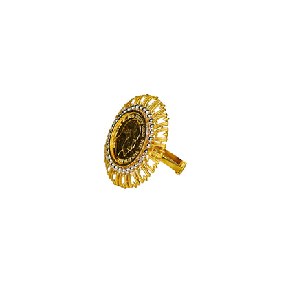22K Fancy Cocktail Gold Ring by Manuvel Malabar Jewellers, detail view 4