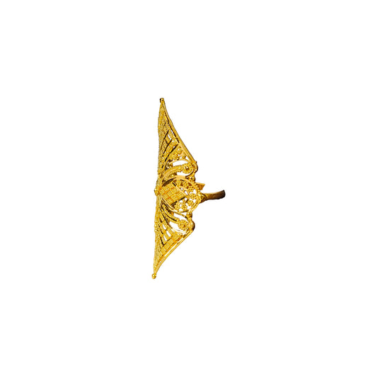 22K Kolkata Cocktail Gold Ring by Manuvel Malabar Jewellers, detail view 2