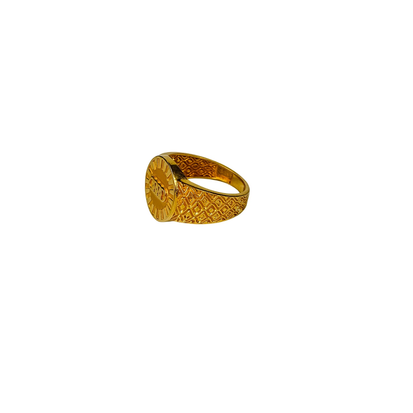 22K Casting Design Gold Ring by Manuvel Malabar Jewellers, detail view 3